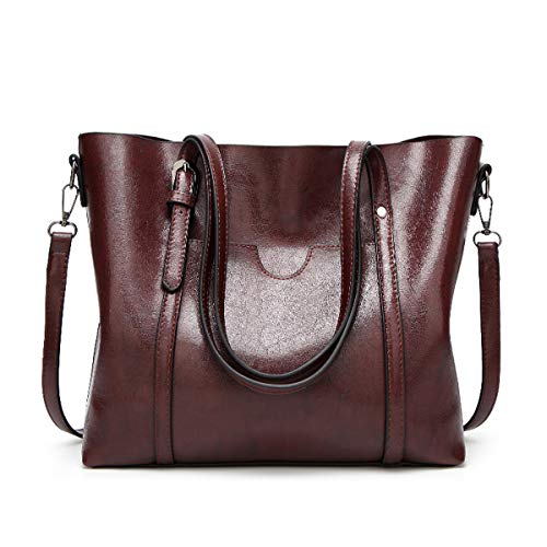 DEERWORD Mujer Bolsos Totes Casual Mano Marca Mediano Bandolera Antirrobo Hombro Italianos PU Cuero 5399 1 piezas Café