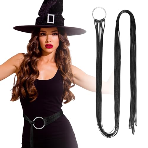 Berlune Women Viking Cross Belt Medieval Extra Long Rope Belt for Norse Witch Shaman Pagan Renaissance Halloween Accessories