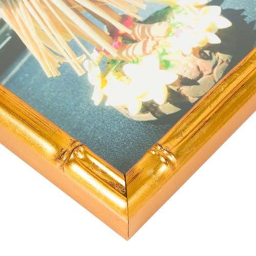 Faux Bamboo 5x7 Picture Frame Set - Vintage Gold (Pack of 2)