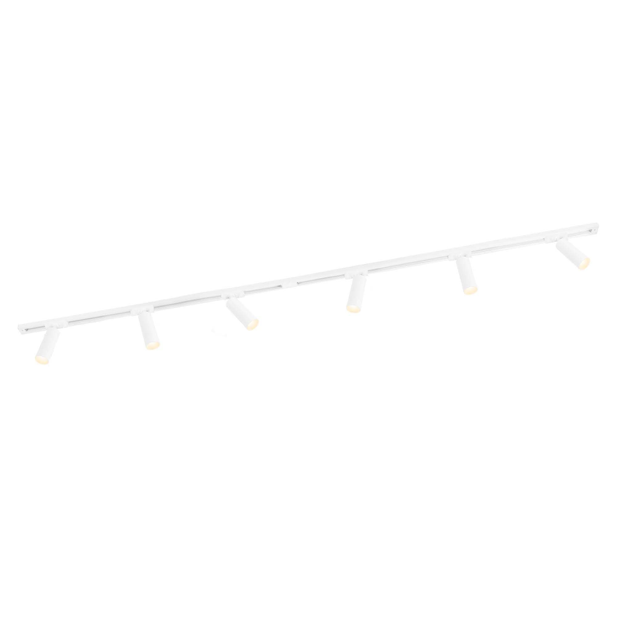 Ledvion - Track Lighting, 2m, 1-Phase, Without GU10 Light Source, White, 6 Spotlights, Ceiling Lights, gu10 led Bulbs, Kitchen Lights Ceiling, Extendable & Flexible