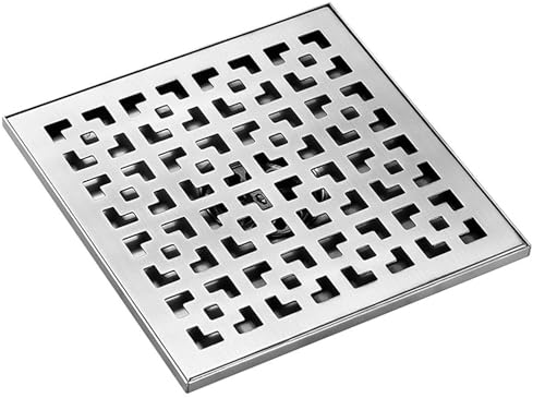 Hair Strainer Shower Drain, Brushed Square Floor Drain with Removable Cover - Ideal for Kitchen, Bathroom, Garage, and Basement - Easy to Clean Drainage(30cm(11.8Inch))