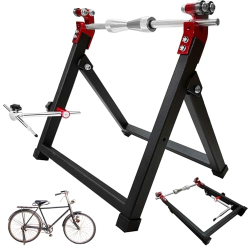PEESHON Equilibrador de Ruedas para Motocicletas Bicicletas, Soporte Plegable para Centrar Ruedas de Motocicleta, Soporte de Equilibrado para Ruedas Motocicleta de Hasta 23'