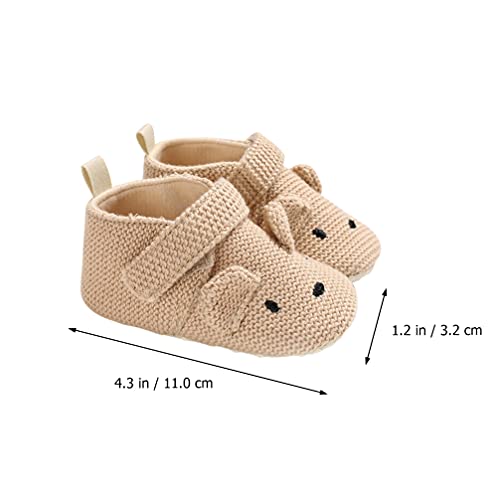 1 Pair Baby Walking Shoes Indoor Toddler Shoes Walking Practical Toddler Footwears (Pink 11cm)2
