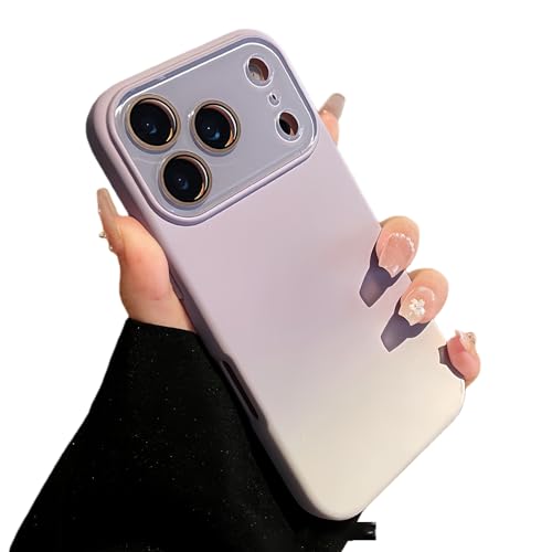 Large Window Colorful Gradient Silicone Soft Case for iPhone 17/16/15/14/13/12 Pro Max with Lens Protection Shockproof Matte Cov