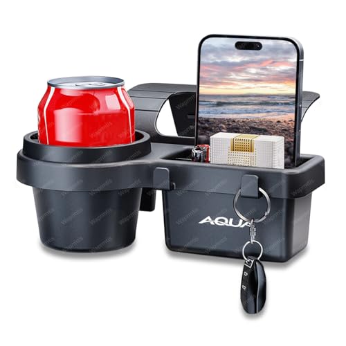 トヨタ アクア 車ドア収納ボックス アクア MXPK11 MXPK10 MXPK16 MXPK15 2代目 2021年〜現行 AQUA 車用多機能収納ボックス ウインドウサイドカップホルダー スマホスタンド 小物整理トレイ一体型 簡単取付 車ドア収納ボック