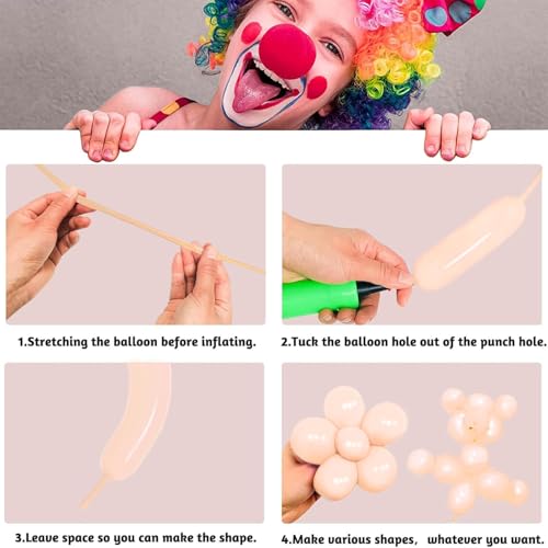 Image of Nude Long Balloons Premium 260 Twisting Animals Magic Balloons for Birthday Kids Wedding Party Supply 100pcs