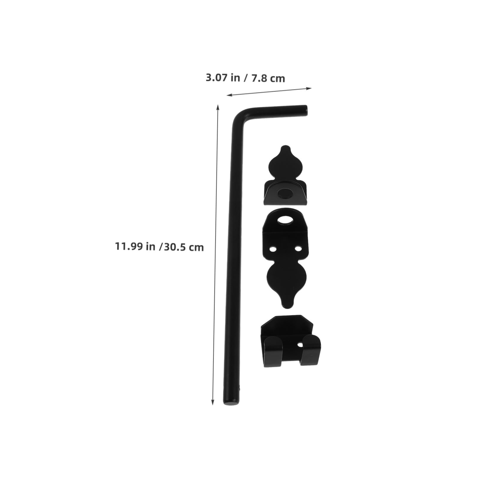 Pestillo de Puerta Metálico de 12 Pulgadas, Negro, 2 Piezas
