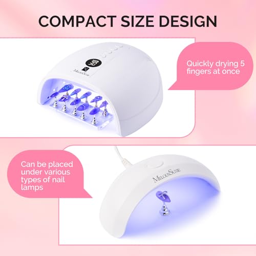 Image of MelodySusie Nail Stand for Press Ons, Big Transparent Acrylic Magnetic Base for Practice Painting Display with Brush Holder and 100 Pcs Reusable Double-Sided Tape for Home DIY Salon Supplies