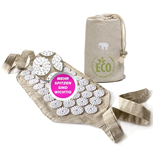 BED OF NAILS Original ECO Gurt Akupressurmatte- 1848 Druckpunkte Akupressur Matte für Unterwegs bei...