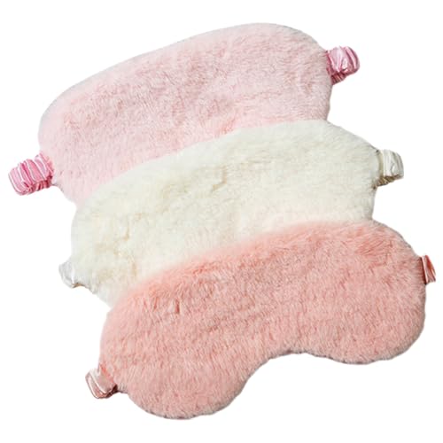 Beatifufu 3個 ぬいぐるみアイ 目隠し 子供の 実用的なアイ 軽量アイシェード 子供用アイパッチ ナイトアイシェードカバー 軽量アイ 睡眠用アイカバー コットン