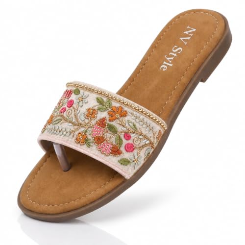 Image of Women's and Girls Flat Slipper Light weight Comfortable Soft TPR Sole Slip-On Casual Sandals Footwear for Office Casual 1 Pair
