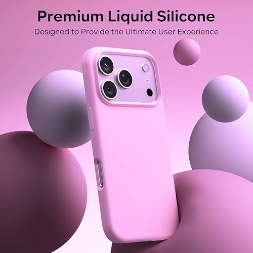 Image of SBMS Silicone Case for iPhone 17 Pro 6.3-Inch, Silky-Soft Touch Full-Body Protective Phone Case, Shockproof Back Cover for iPhone 17 Pro (Hot Pink)