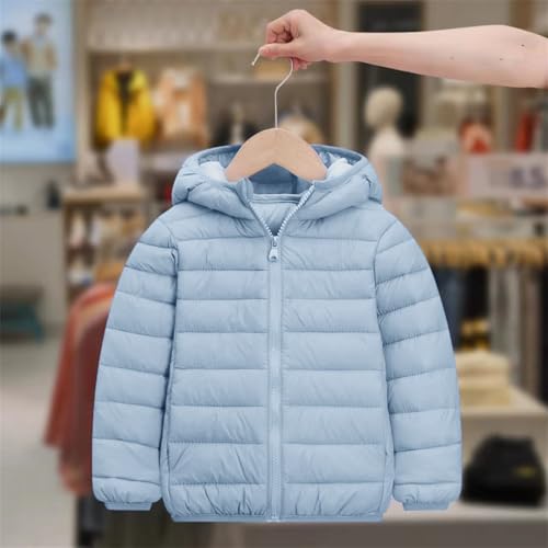 Kids Puffer Jacket Winter Coats for Boys Girls Lightweight Hooded Padded Jacket with Pockets Water-Resistant Outerwear2