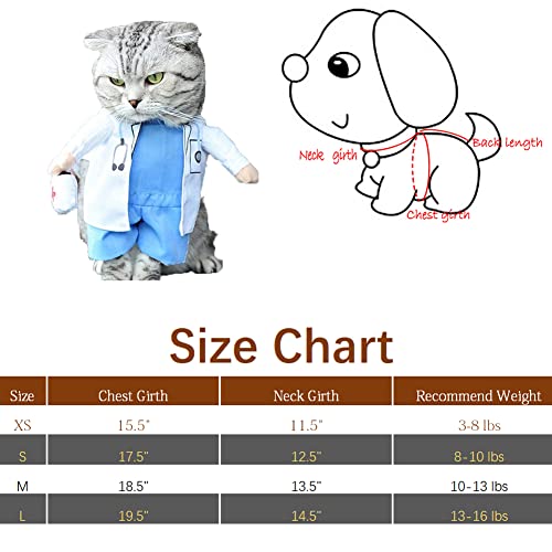 NACOCO Dog Cat Doctor Costume Pet Doctor Clothing Halloween Jeans Outfit Apparel (XS) - Thumbnail 7