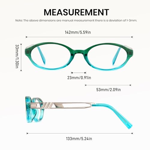 Image of Cyxus Oval Blue Light Glasses for Women Fashion UV Blocking Computer Glasses 8242