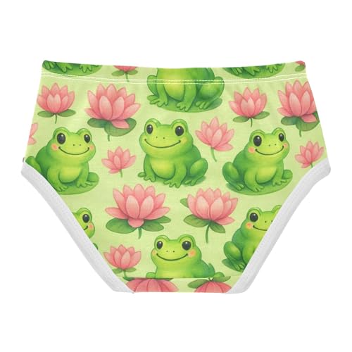 Joisal Toddlers Underwear Floral 2t Cotton Girl Panties Cute Durable Kids Briefs Undies Cute Frogs Pink Lotus Flowers2