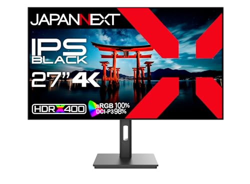 ディスプレイモニター 黒 JAPANNEXT 27インチ IPS BLACKパネル搭載 4K(3840x2160)解像度
