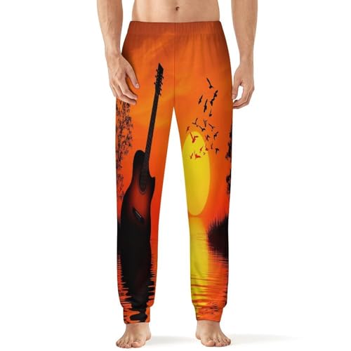 Abstract Guitar Men's Pajamas Pants Lightweight Sleep Lounge Pant Pjs Bottoms Casual Sleepwear 4XL