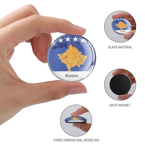 Imanes de pizarra blanca con bandera de Kosovo de cristal para recuerdos 3