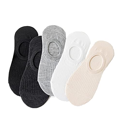 Image of No Show Socks Womens,Can Be Put In The Dryer,Ankle Invisible Low Cut Solid Color Wearable Socks(Plain Assorted(5 Pairs))