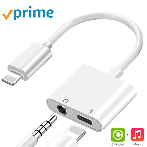 Headphone Adapter for iPhone 11 pro 3.5mm Jack Car Charger AUX Converter Splitter