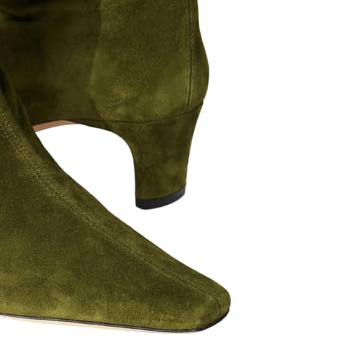 miss left Women Comfortable Low Heel Pull on Knee High Boots Stylish Square Toe Winter Party Fashion Long Boots Size 4-16 US3