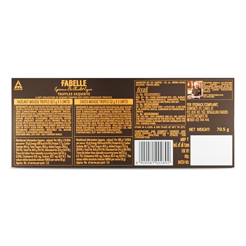 Image of Fabelle Assorted Truffles, Handcrafted Chocolate Truffles Inspired By Classic Desserts, Assorted Luxury Chocolates Gift Pack - 6 Pcs,71 Gram