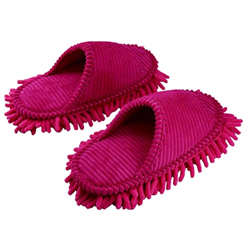 1 Pair Slippers Winter Warm Lazy Mop Shoes Sweeper Mop Women Socks Washable Cleaning Lazy Mop Slipper Foot Zapatilla De Mujer Floor Cleaning Shoes Indoor Duster Miss Polar Fleece