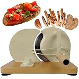 SLICER Cortadora de pan manual, cortadora de todos, grosor de corte ajustable sin niveles, 1-20 mm, cortadora para pan, carne, queso, verduras, hoja redonda intercambiable (blanco/blanco, diseño 1)
