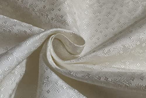 Brocart BRO850 tissu blanc ivoire à motifs de 11,8 cm de large pour customisation
