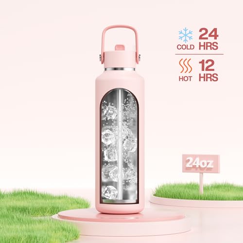 POWCAN 24 oz Insulated Water Bottle - Leakproof, Keep Cold 24H