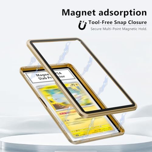 Premium Graded Magnetic Trading Card Protector for 35pt PSA & CGC,One Touch Card Holder UV Protection,Slab Bumper Guard,Scratch Resistant Aluminum Frame Card Storage Holders (Red) - 1