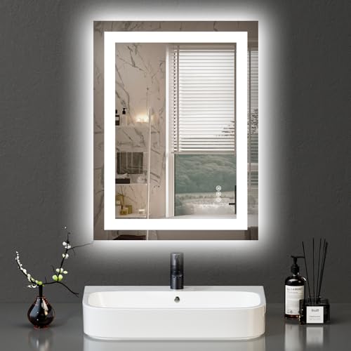 LED-Bathroom-Mirror-with-Lights-24x-32-Wall-Vanity-LED-Mirror-Stepless-DimmableDouble-Front-and-BacklightAnti-FogMemory-Smart-Mirror-for-Bathroom