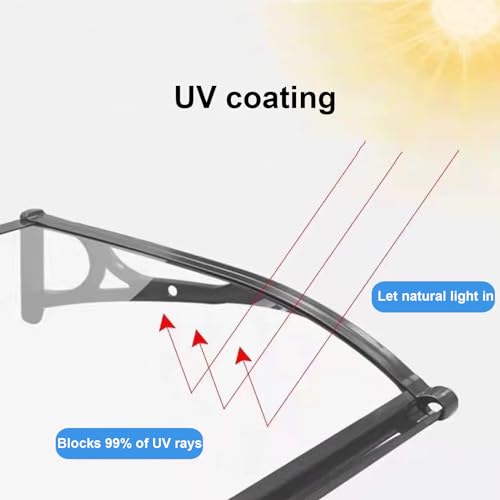 Vordach Überdachung Haustürvordach,Vordach für Haustür,Türdach Pultbogenvordach aus Aluminium und Polycarbonat Transparent,Vordach für Eingangstür,99% UV-Schutz Regenschutz (60x100cm/24'x39')