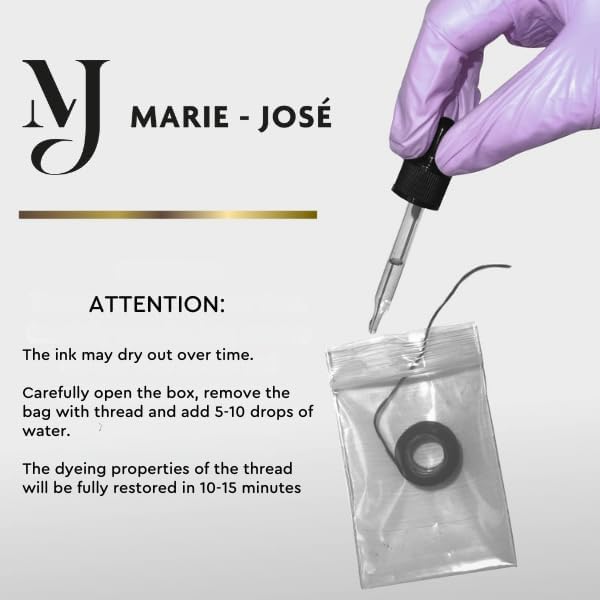 Miniatura 6 de Marie-José & Co Cuerda profesional de mapeo de cejas - Hilo de bambú de 33 pies para tinte de henna y microblading