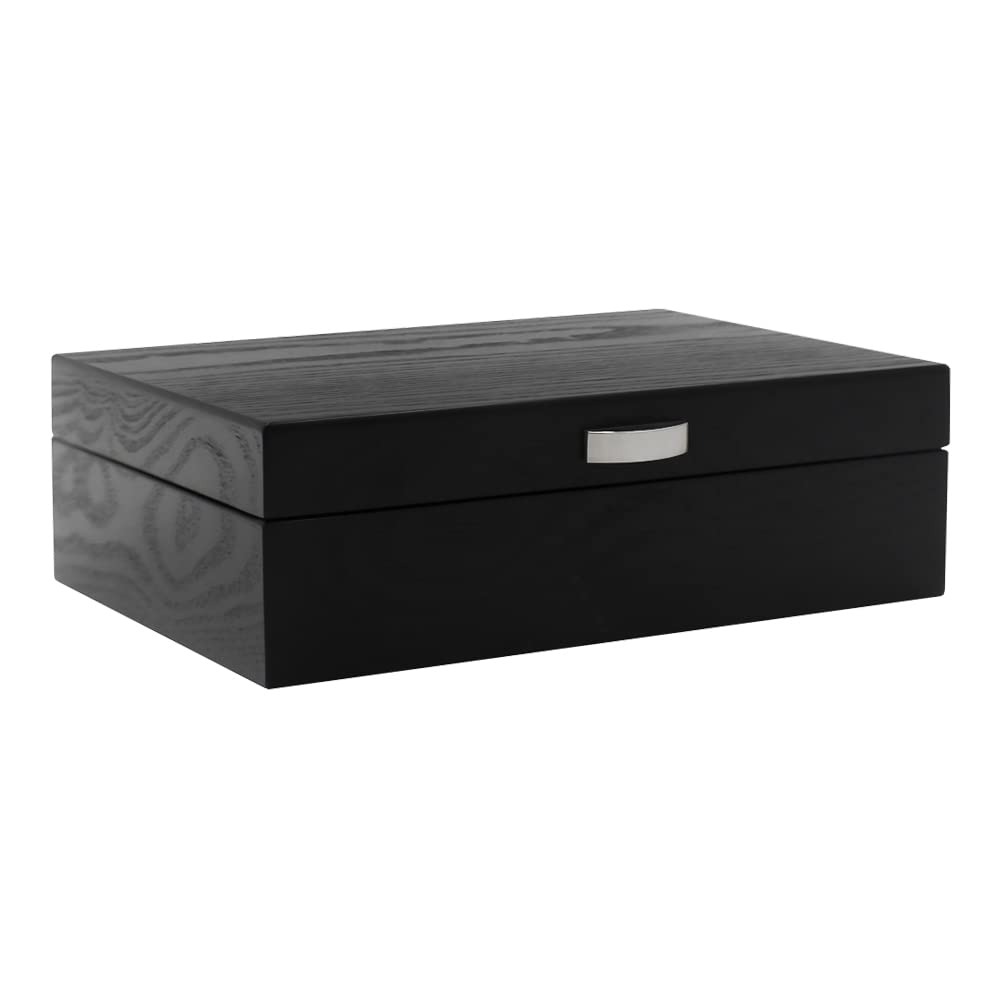 SAFE Edle Uhrenaufbewahrungsbox Herren Damen aus Holz schwarz für 8 Uhren