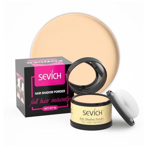 sombra instantánea para el cabello - polvo para la línea del cabello sevich, corrector de raíces grises de cobertura rápida con toque puff, 4g 12 colores