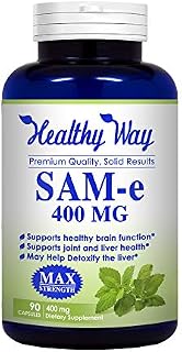 Healthy Way Pure SAM-e 400mg Supplement (Non-GMO) - 90 Capsules Sam-e (S-Adenosyl Methionine)