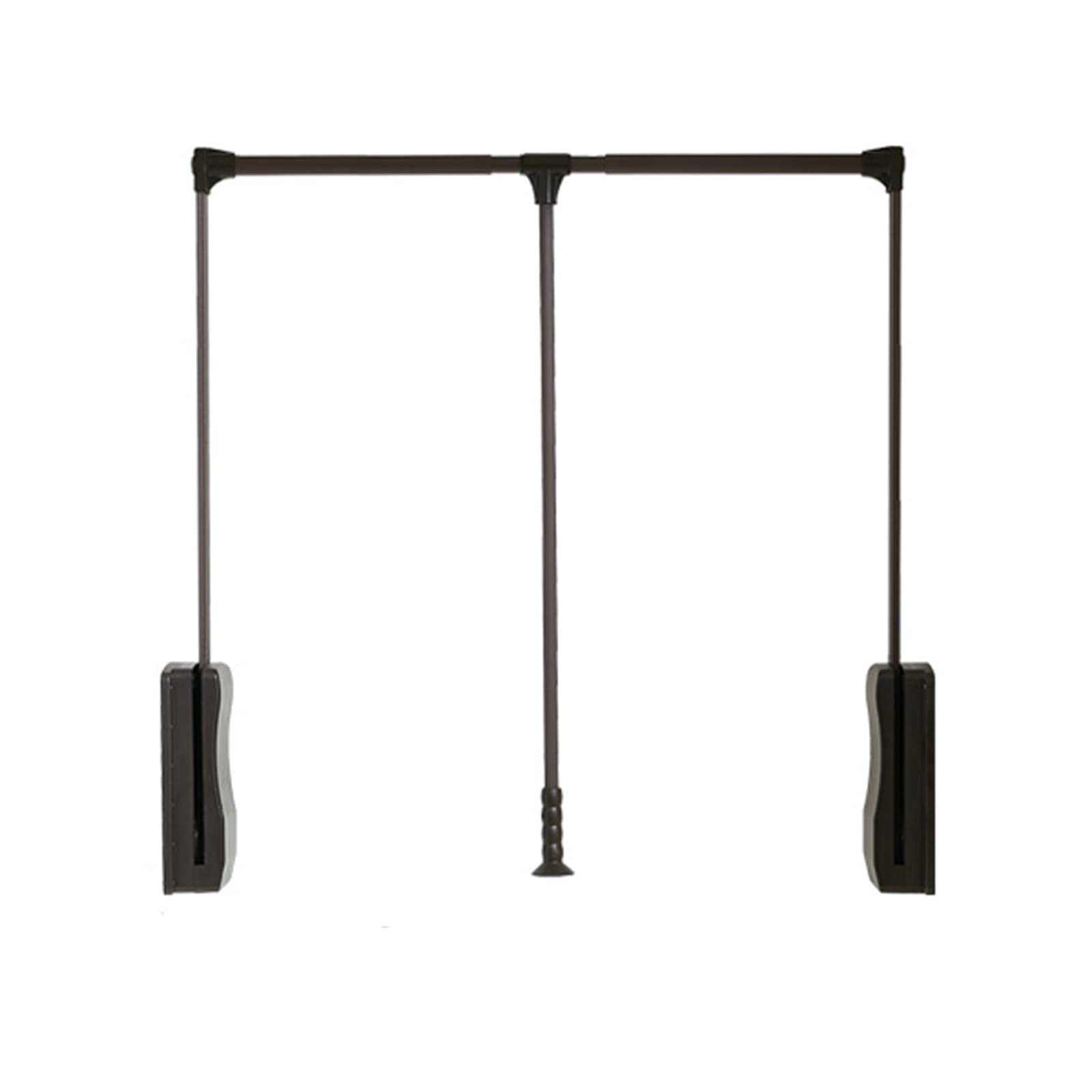 HTTGDGDH Adjustable Pull Down Closet Rail, Aluminum Hanger Rod With Telescopic Handle, Mounting Hardware Included, 20Kg Capacity, Fits 600-830Mm Closets, Space-Saving Solution.,