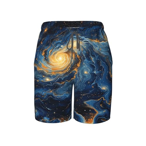 Boys Beach Board Shorts Swim Trunks Quick Dry Swimwear Kids Youth, Starry Night Sky Galaxy Psychedelic