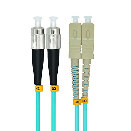 Image of 30Meters 100ft SC to FC Duplex 50 /125 10G OM3 Multi-Mode Fiber Optic Cable Jumper Optical Patch Cord SC-FC