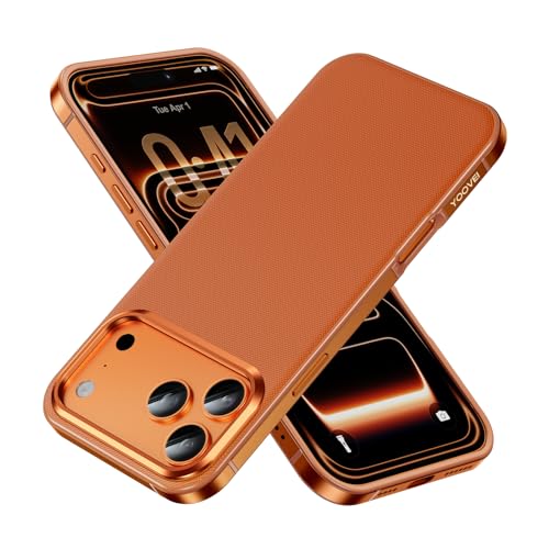 YOOVEI Metal Case for iPhone 17 Pro Max, [1:1 Metal Original Grip] Slim Aluminum Alloy Frame [Fit for MagSafe] Heavy-Duty Protection Shockproof Anti-Fingerprint Phone Case for 17 Pro Max Orange by YOOVEI - Used condition - Image 8