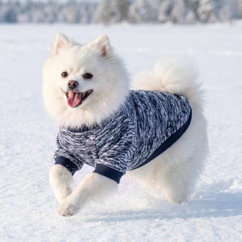 Image of 1 Pack Dog Sweaters for Small Dogs Girl Boy Winter Fleece Clothes Warm Soft Dog Sweatshirt Outfit for Dogs Cats Pet Apparel