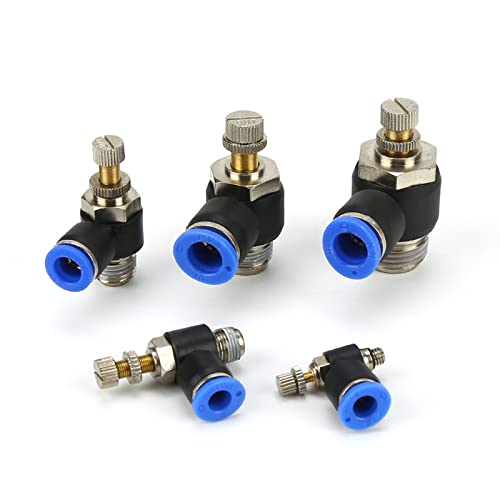 Válvula de control de flujo de aire comprimido con conector neumático macho para tubo 4