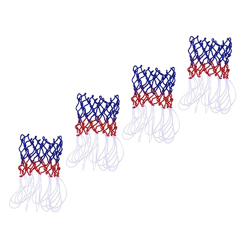 POPETPOP Basketball Nets 4 Pcs Tricolor Nylon Mesh Easy Install Resistant to Wear Weather