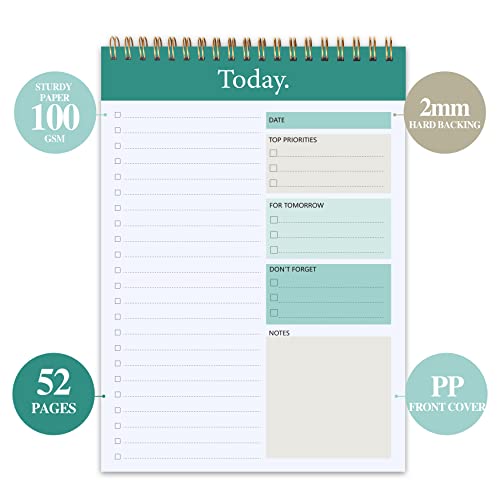 Image of Goldpei To Do List Notepad - Daily Planner Notepad Undated 52 Sheets Tear Off , 6.5 inch X 9.8 inch Planning Pad Checklist Productivity Note Pad For Work And Personal Organized - 104