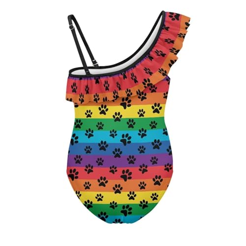 Image of Girls Swimsuit One Piece Ruffle Swimsuit Non-Slip Straps UPF 50+ for Girls Size 3-14 Years