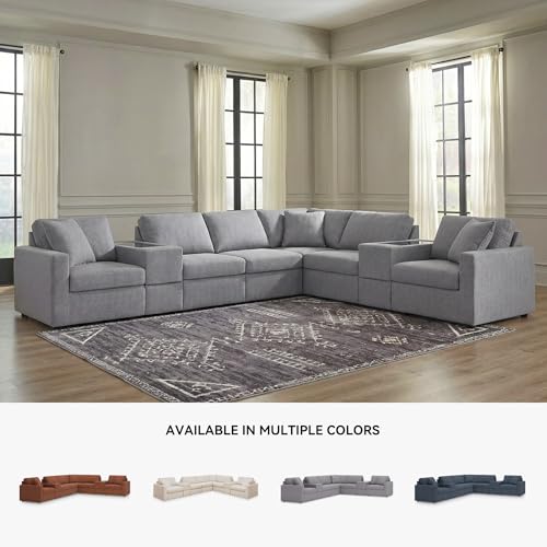 Image of Signature Design by Ashley 8-Piece Modular Sectional with Consoles, Granite