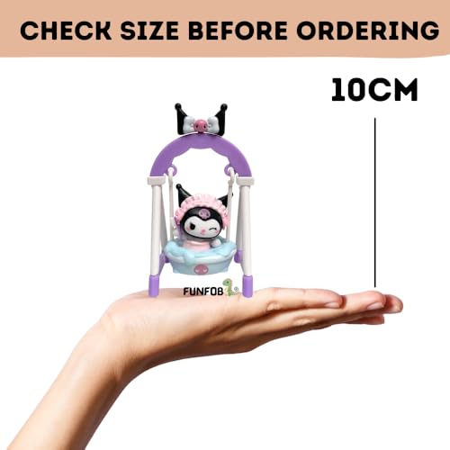 Image of FUNFOB Kuromi Action Figure Height -10cm Collectible for Fans PVC Multicolour | Kuro Swing - Brush