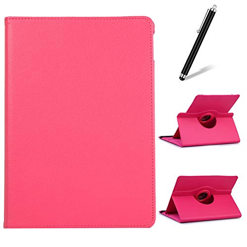 Artfeel Coque pour Samsung Galaxy Tab 3 7.0 P3200/T217S,Étui à Rabat Cuir Support Rotatif 360 Degrés,Multi-Angle Réglable Mince Léger Flip Folio Tablette Housse,Rose Rouge